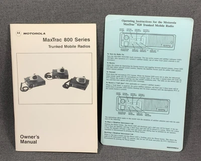 MOTOROLA MaxTrac 800 Series Trunked Mobile Radio Owners Manual Instructions Book - Image 1 of 3