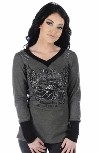 Ladies Long Sleeve Thermal Shirt - USA Made - 7295 - Picture 1 of 2