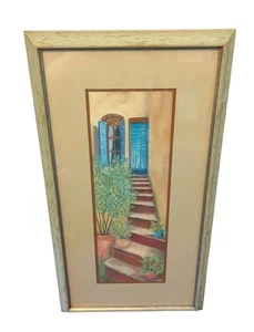 Bobbe Tatreau ORIGINAL Pintura Pastel "Puerta Trasera" Firmada Enmarcada Estilo SW - Imagen 1 de 21