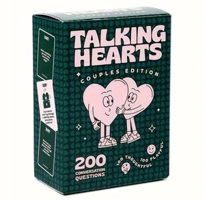 Talking Hearts Juego de Cartas Pareja 200 Preguntas Románticas Divertidas Fecha Viaje Nocturno 16+ - Imagen 1 de 18