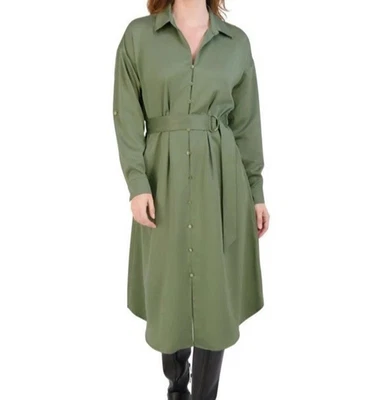 Vestido Camisa French Connection Oliva Botón Frontal Cinturón Talla Pequeña Nuevo con Etiquetas Foto 1 de 4