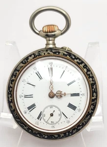 Vintage Niello Pocket Watch 49mm excluding stem AS IS for restoration - Picture 1 of 9