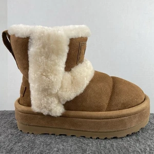 UGG Classic Chillapeak Chestnut Suede Shearling Boots 1144046 Women's Size 8 NEW - Picture 1 of 7