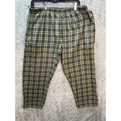 Cherokee Plaid Lounge Pants Women's Size Large Green Blue Comfy Casual - Image 1 of 4