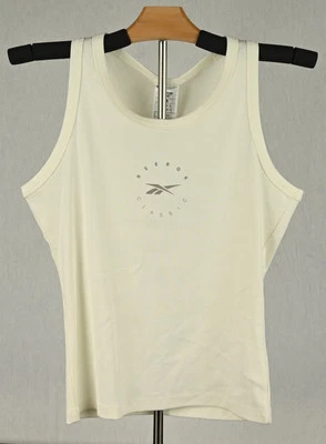 Women's REEBOK Classic Ribbed Tank Top Heathered IVORY Training Size Medium-NWT - Image 1 of 3