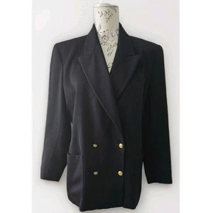 Vintage St Michael 80er klassischer zweireihiger Blazer Sakko 14 16 Goldknöpfe - Bild 1 von 13