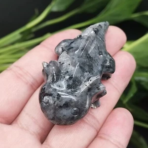 1pcs Natural black spectrolite salamander quartz crystal carved reiki gem random - Picture 1 of 8
