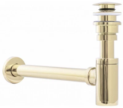 Siphon Lavabo Or Avec Bonde De Lavabo Pop-Up - Photo 1/4
