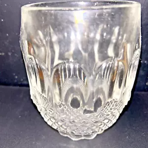 Vintage Clear Glass Diamond Almond Thumbprint Lamp Shade - Picture 1 of 4