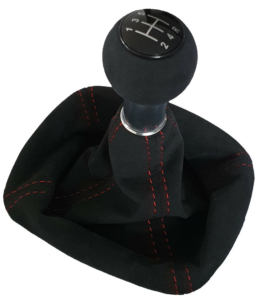 FÜR AUDI A4 B5  94-01 5 GANG - ALCANTARA SCHALTKNAUF - SCHALTSACK X ROT 18 - Bild 1 von 1