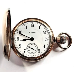 👀🌟MAJESTIC, GOLD PLATED ELGIN, GR:339, 16s, 17Js FULL HUNTER POCKET WATCH,FWO⭐ - Picture 1 of 20
