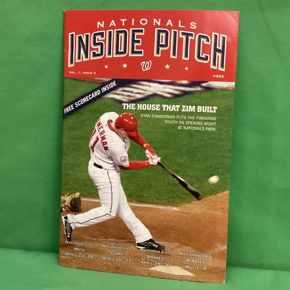 Washington Nationals Baseball, INSIDE PITCH Volume 1 Issue 3 Ryan Zimmerman 2008 - Image 1 of 4