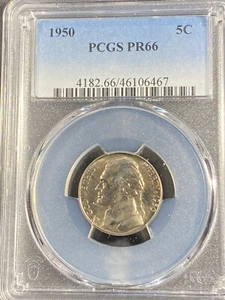 1950 JEFFERSON NICKEL PCGS PR66 SUBTLE TONING EARLY PROOF FREE SHIPPING! - Picture 1 of 5