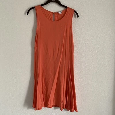 Espléndido Vestido Columpio Para Mujer Coral Sin Mangas Voile Talla Pequeña Foto 1 de 4