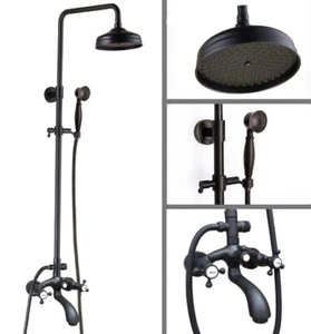 Oil Rubbed Bronze Wall Mount Shower Faucet Tub Spout with Hand Sprayer Mixer Tap - Picture 1 of 7