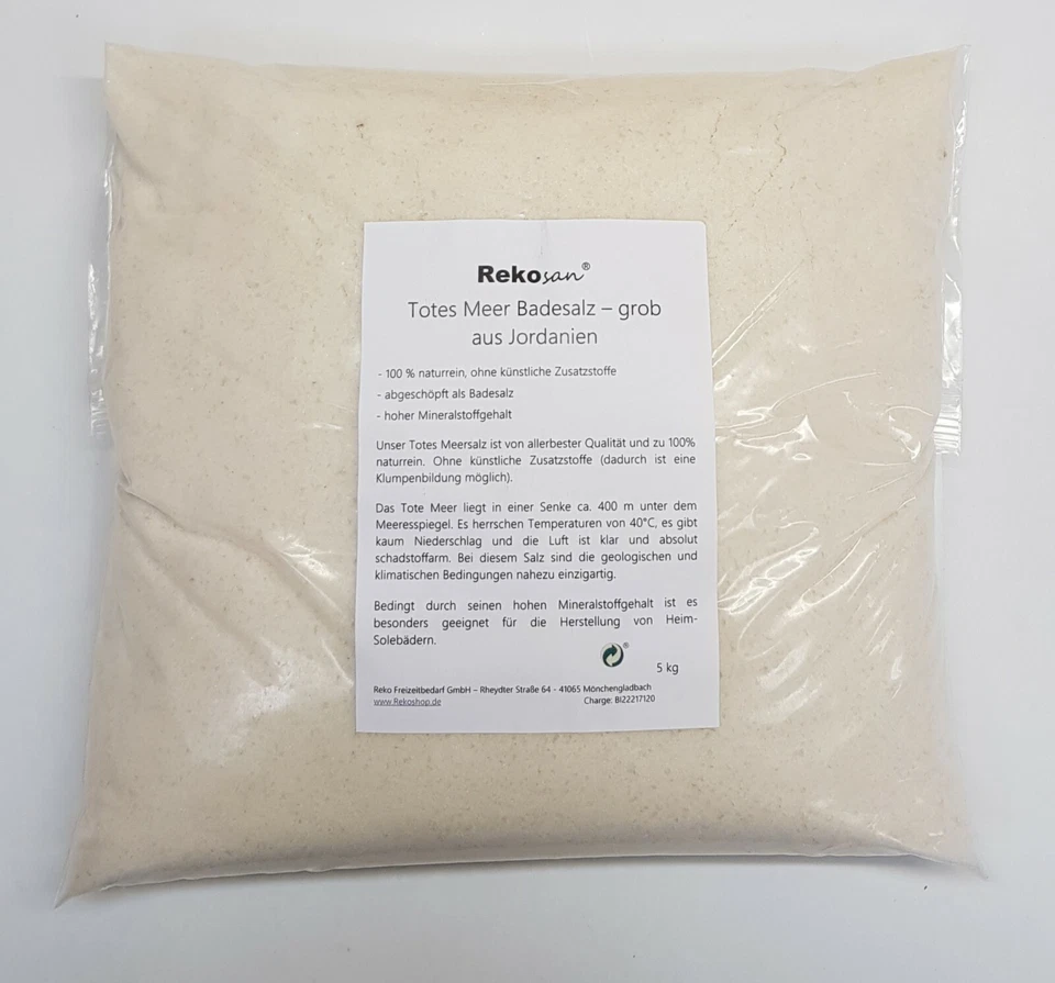 Rekosan Totes Meer Salz 5 kg Badesalz aus Jordanien grob