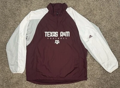 Chaqueta Adidas Climacool Hombres Talla XL Texas A&M 1/4 Cremallera Pullover Rompevientos Golf Foto 1 de 4