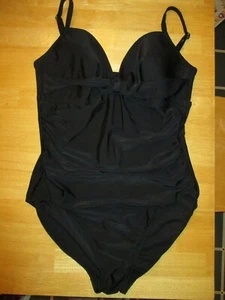 NWOT Merona XL 1-Pc Black Swim Bathing Suit TopBust16"+ ShoulderToCrotch32"Apprx - Picture 1 of 12