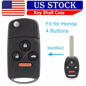 Upgrded Remote Key Fob Shell Case 4b For 2003 2004 2005 2006 2007 Honda Accord - Picture 1 of 9