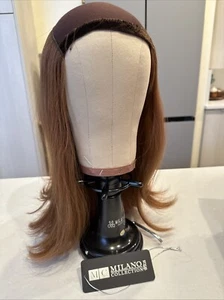NWT Hat Fall Wig, 20 Inch, Copper, Open Wefted, Straight Remy Human Hair Wig - Picture 1 of 16
