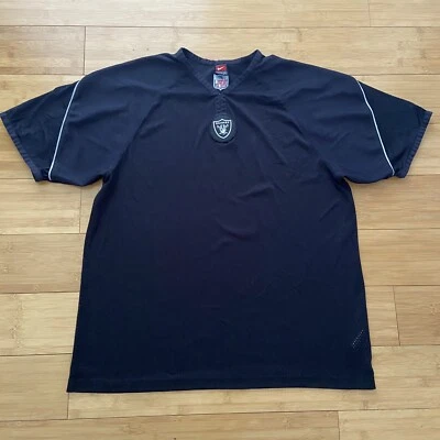 Винтажная футболка Oakland Raiders Nike сетчатая без рисунка черная мужская размер XL - Изображение 1 из 4