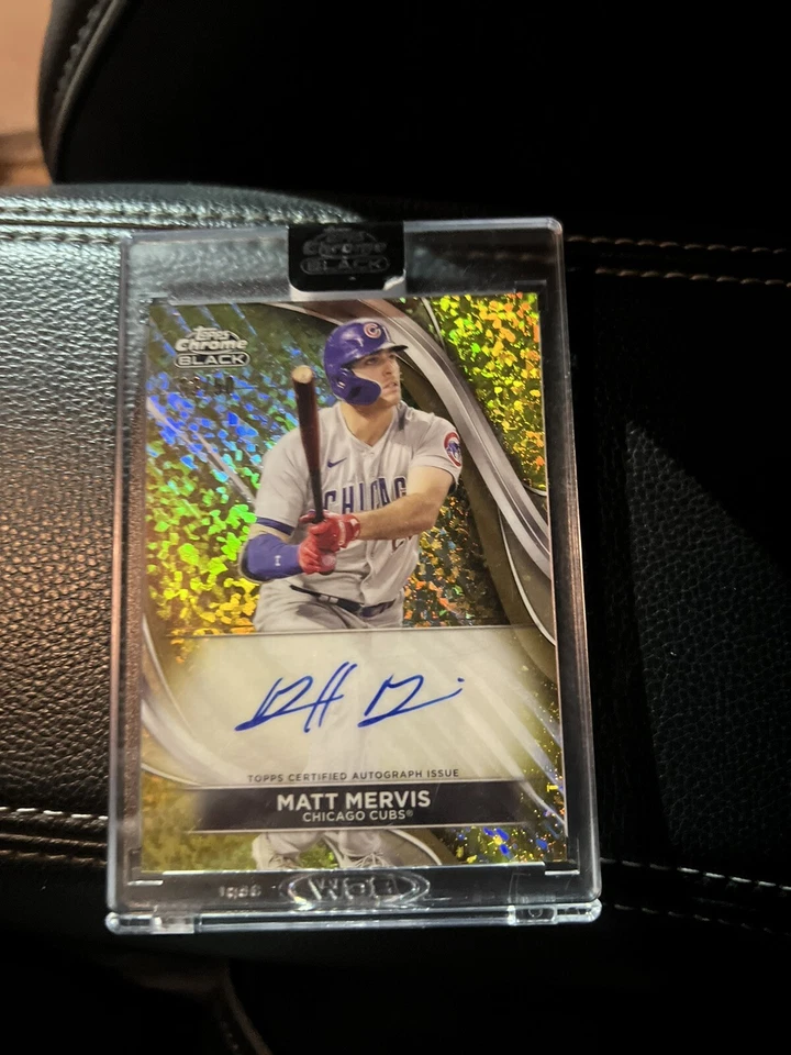 2024 Topps Chrome Black MATT MERVIS Autographed GOLD REFRACTOR Card /50 Cubs - Image 1 of 1