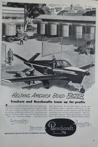 4/1952 PUB BUCHE FLUGZEUG MODELL C35 BONANZA TRUCKING INDUSTRIES ORIGINAL ANZEIGE - Bild 1 von 1