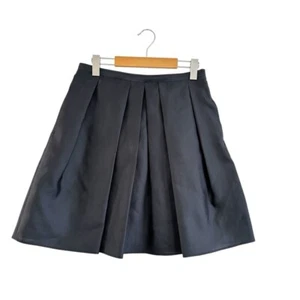 Burberry London Silk Blend Box Pleated Mini Skirt Size 8 Lined Pockets Zipper - Picture 1 of 14