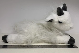 Cute! FAO SCHWARZ 15" White Fuzzy Baby Mountain Goat Plush F.A.O. Toy White Goat - Picture 1 of 9