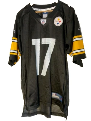 匹兹堡钢人队迈克华莱士球衣锐步中号黑色橄榄球NFL球员 — 第 1/4 张图片