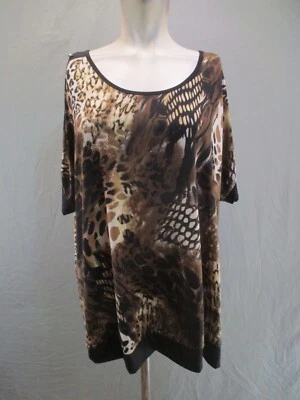 Top túnica manga corta Suzie In The City talla 2X animal cuello redondo para mujer 786 Foto 1 de 4