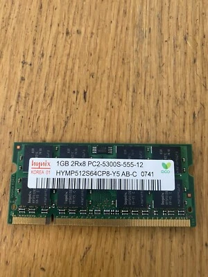 Hynix 1GB 2Rx8 PC2-5300S-555-12  Memory RAM - Image 1 of 2