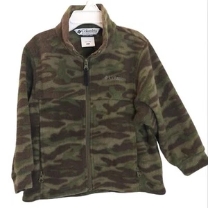 Columbia Camo Fleece Long Sleeve Full Zip Jacket Kids Youth 4/5 - Picture 1 of 6