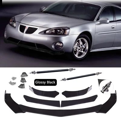 Front Bumper Lip Spoiler /Splitter Strut Rods Glossy For Pontiac grand prix - Image 1 of 4