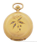 Longines 18k Gold Diamond Art Nouveau Grand Prix Ladies Hunter Pocket Watch 