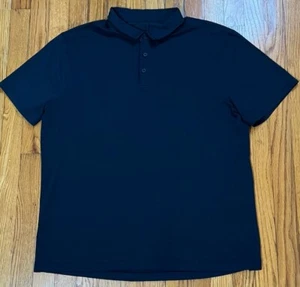 Lululemon Pique Classic Fit Short Sleeve Polo Shirt Navy Mens -See Measurements - Picture 1 of 5
