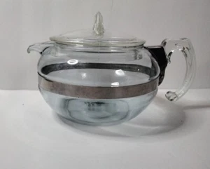 Vintage Pyrex Teapot Flameware glass pot Lid Pyrexware Made in USA 6 cup 30 ozs - Picture 1 of 10