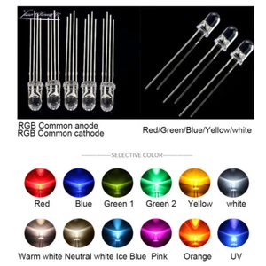 1000pcs 3mm 5mm led white/blue/red/yellow/green/pink light bulbs LED emitting - Picture 1 of 6