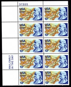 Scott #1690 Franklin & Map of North America 1776 Plate Block of 10 Stamps - MNH - Picture 1 of 1