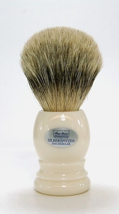Hans Baier 20mm Pennello da Barba Tasso Punte D'Argento Creme-Farbe Fatto IN - Immagine 1 di 1