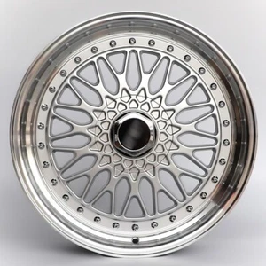 17" RS STYLE SILVER MACHINE LIP WHEELS RIMS FITS 4X100 5X100 17X7.5 +35 - Picture 1 of 3