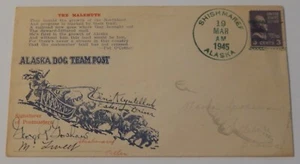 Shishmaref to Teller Alaska 19 de marzo 1945 trineo perro equipo puesto - Imagen 1 de 2