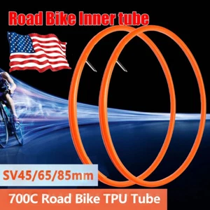 2024 Ultralight Bicycle TPU Inner Tube 700x18/32C Road Bike SV 45/65/85mm 28g US - Picture 1 of 16