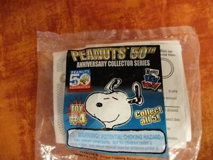 Wendy's Peanuts 50th Anniversary Snoopy Head Keychain Clock Toy #4 in Sealed Pkg - Picture 1 of 6