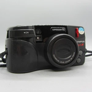 Olympus Superzoom 110 35mm Film Point and Shoot Camera Black Tested - Picture 1 of 8