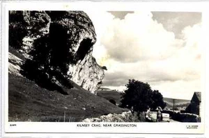(Lz418-341) Real Photo of Kilnsey Crag, Nr Grassington, c1930 Unused VG-EX - Foto 1 di 1