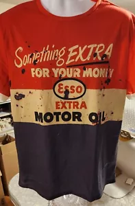 Men’s Esso Extra Motor Oil T-Shirt Looks Old Dirty But It’s New XL - Bild 1 von 3