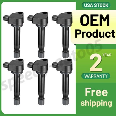 Paquete de 6 bobinas de encendido UF242 para Acura TL V6 1999-2008 3,2 L Foto 1 de 4