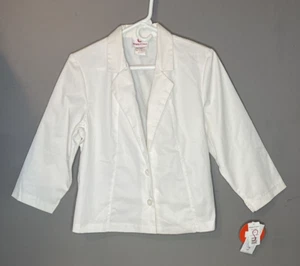 NWT White Cross Scrubs Top Women's Size 10 Collard Long Sleeve - Picture 1 of 4