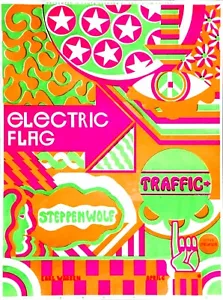 Steppenwolf Traffic Electric Flagge Original 1968 Vintage Day-Glow Siebdruck - Bild 1 von 1